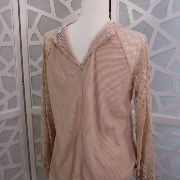 MIHOLL Women’s Long Sleeve Lace Casual Loose Blouses T Shirts Medium - Picture 5 of 13